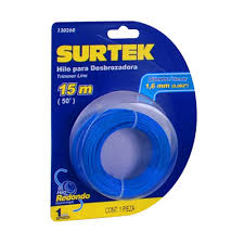 Hilo de Nylon Redondo para Desbrozadora 1.65 mm x 15 m Surtek