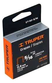 Caja con 1,000 Grapas de 5/16" (Corona 10.7 mm) para ET-50 Truper