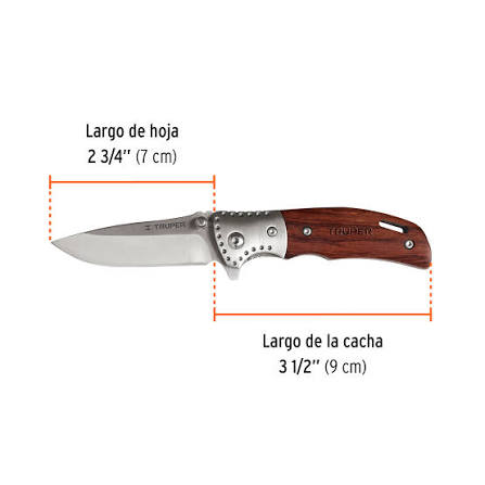 Navaja Abatible 3-1/2" Mango de Madera Truper (NV-3)