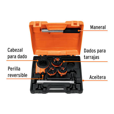 Juego de 4 Tarrajas para Tubo de 1/2" a 1" Truper
