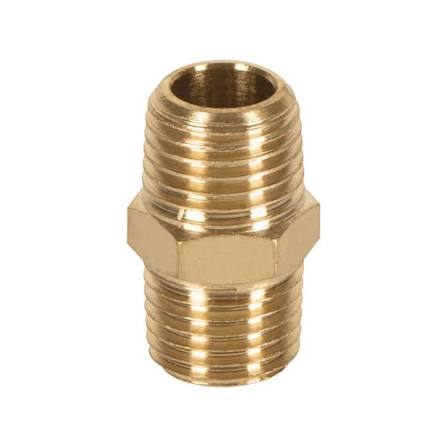 Niple de Latón Macho-Macho de 1/4" NPT Truper