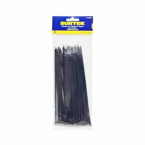 Cinchos de Plástico Negro 203 x 3.6 mm Paquete de 50 Pzas Surtek