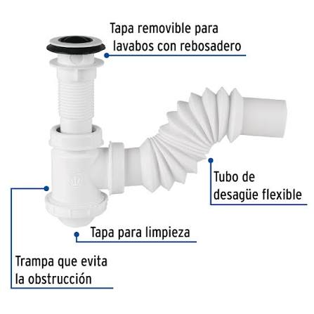 Céspol de Bote de 1 1/4" con Contra de Polipropileno para Lavabo Truper