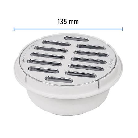 Coladera de ABS con Rejilla Cromada de 5" 1/4 de Vuelta Truper